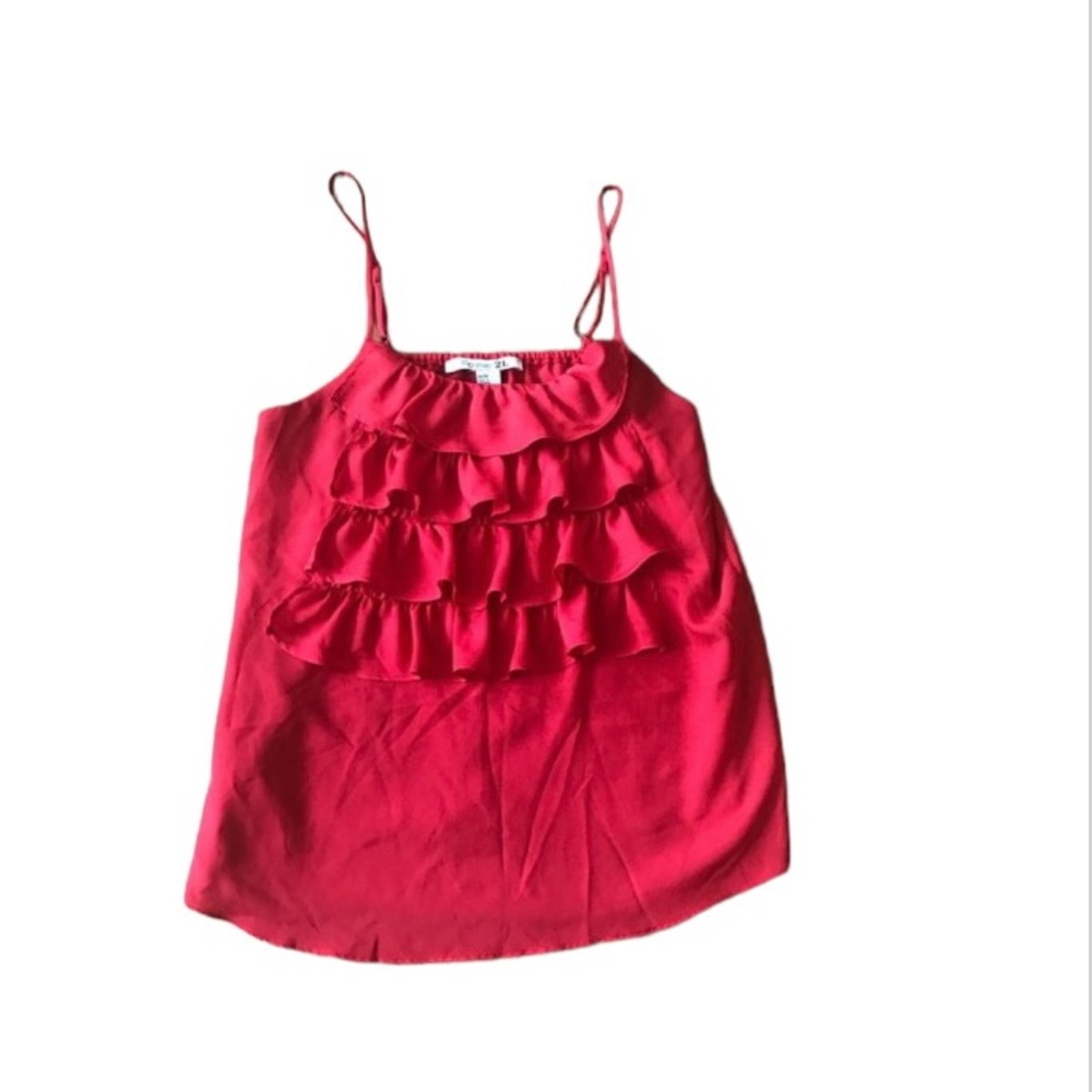 Forever 21 red ruffled tank.